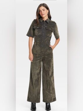 Universal Thread Olive Utility Wide-Leg Jumpsuit